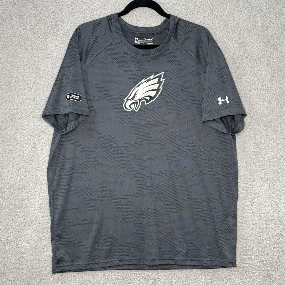 Under Armour NFL Combine Philadelphia Eagles Gray Camo Shirt Mens XL HeatGear